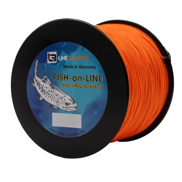 Line Bandits Fish on Line Backing Braided orange